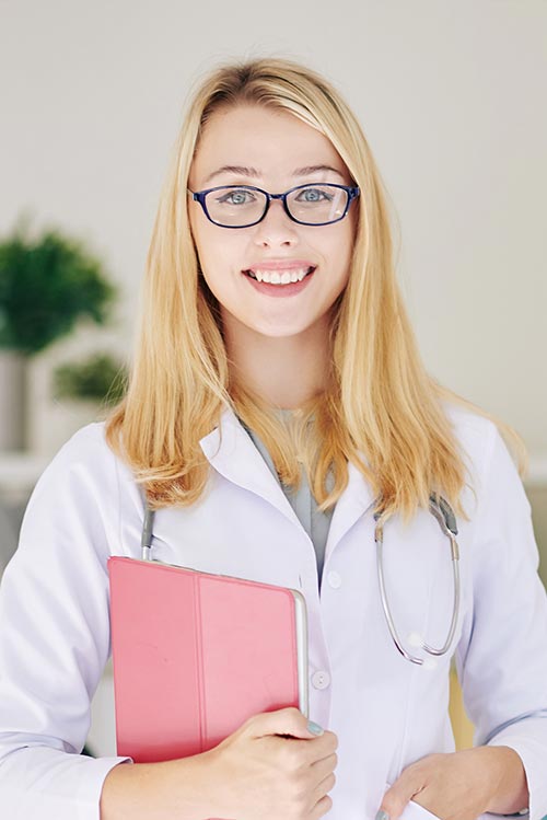 happy female general practitioner