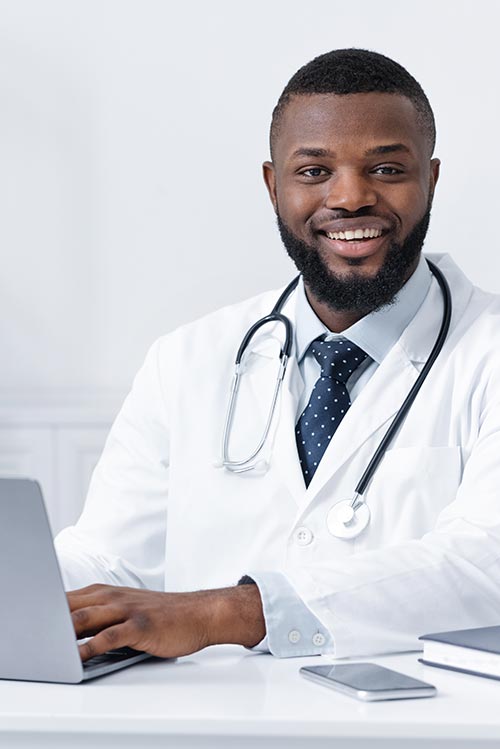 smiling african american doctor